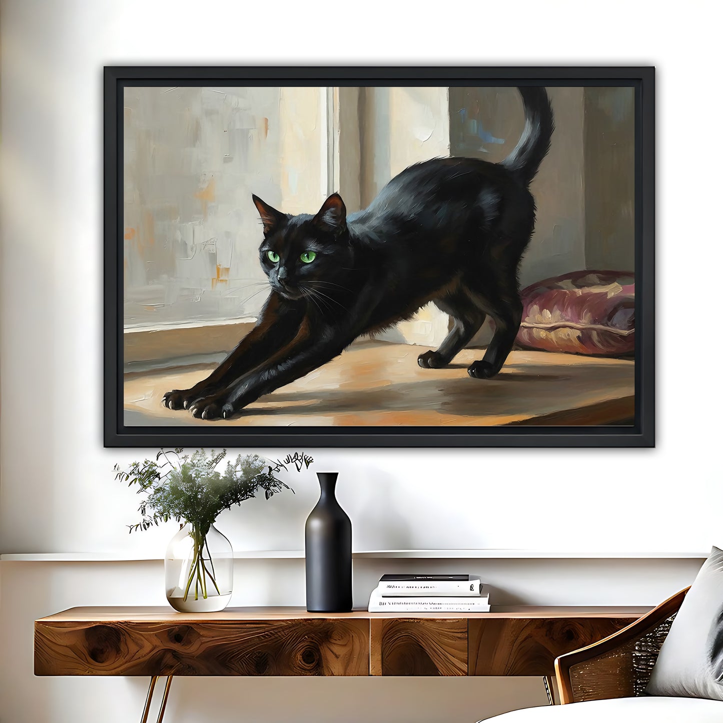 Funny Cat Art - Canvas Wall Art - Abstract Funny Living Room Decor| Liberty Signs #HZ100