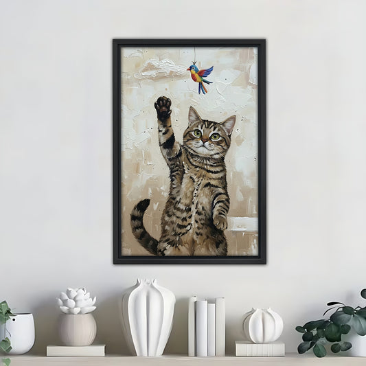 Funny Cat Art - Canvas Wall Art - Abstract Funny Living Room Decor| Liberty Signs #SZ302