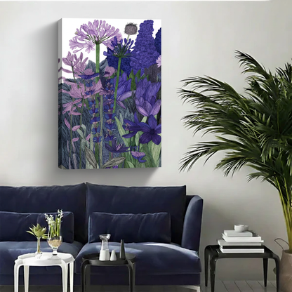 图2 - 紫色花园植物插画无框场景