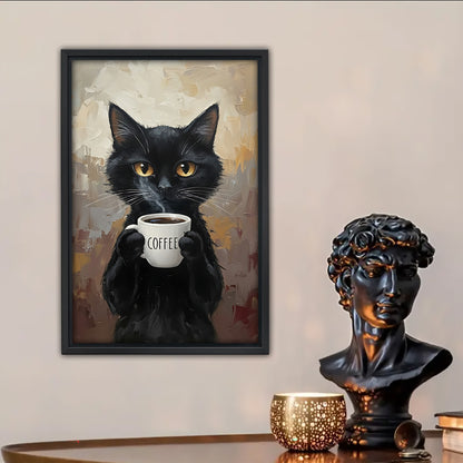 Funny Cat Art - Canvas Wall Art - Abstract Funny Living Room Decor| Liberty Signs #SZ220