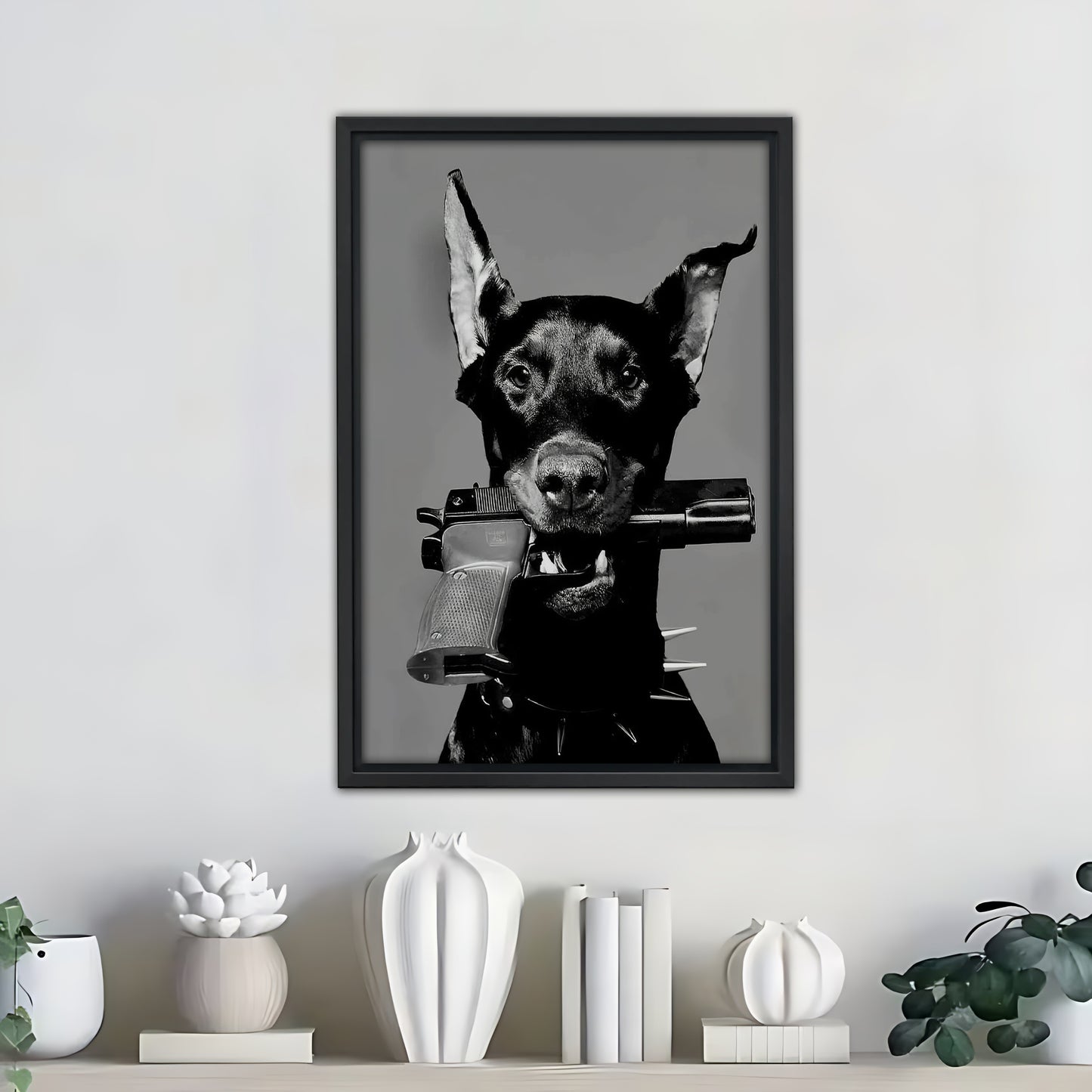 Funny Dog Art - Canvas Wall Art - Abstract Funny Living Room Decor| Liberty Signs #SZ336