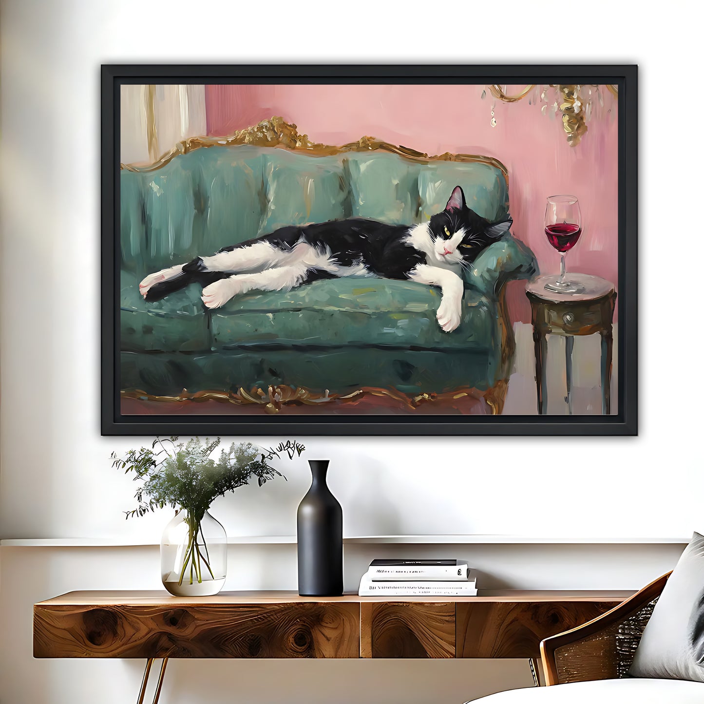 Funny Cat Art - Canvas Wall Art - Abstract Funny Living Room Decor| Liberty Signs #HZ053