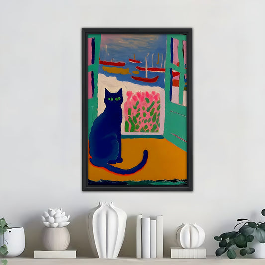 Funny Cat Art - Canvas Wall Art - Abstract Funny Living Room Decor| Liberty Signs #SZ293