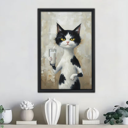 Funny Cat Art - Canvas Wall Art - Abstract Funny Living Room Decor| Liberty Signs #SZ271