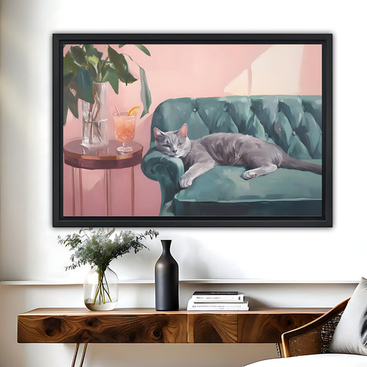Funny Cat Art - Canvas Wall Art - Abstract Funny Living Room Decor| Liberty Signs #HZ074