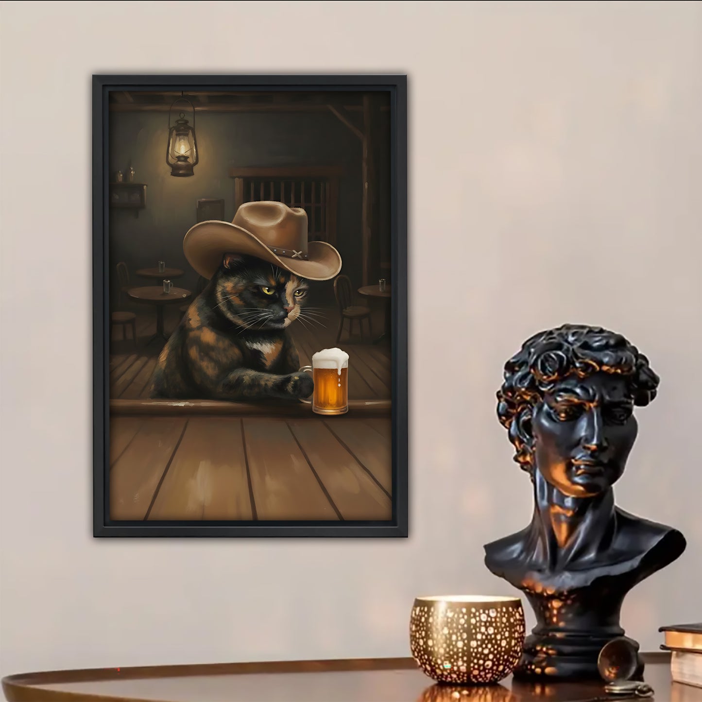 Funny Cat Art - Canvas Wall Art - Abstract Funny Living Room Decor| Liberty Signs #SZ222