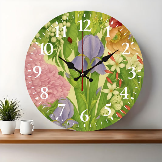 10x10 Decorative Wall Clock  – Ticking Wooden Wall Clock for Living Room or Hallway | Liberty Signs#S1028