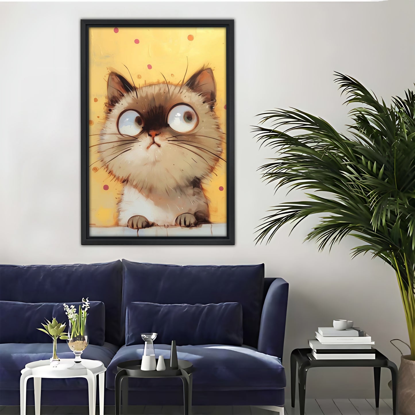 Funny Cat Art - Canvas Wall Art - Abstract Funny Living Room Decor| Liberty Signs #SZ049