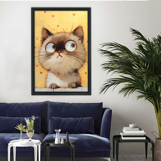 Funny Cat Art - Canvas Wall Art - Abstract Funny Living Room Decor| Liberty Signs #SZ049