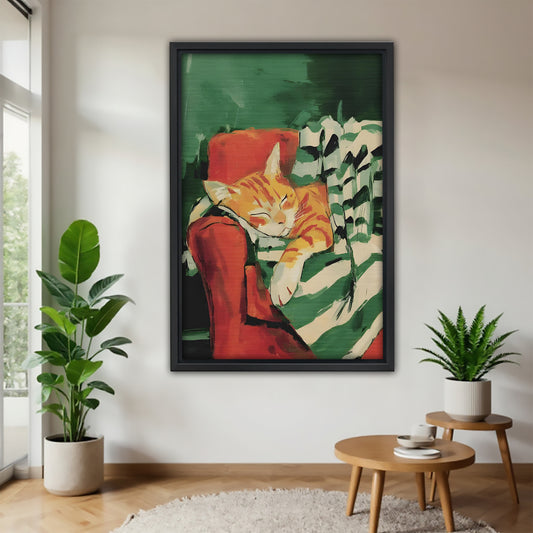 Funny Cat Art - Canvas Wall Art - Abstract Funny Living Room Decor| Liberty Signs #SZ165
