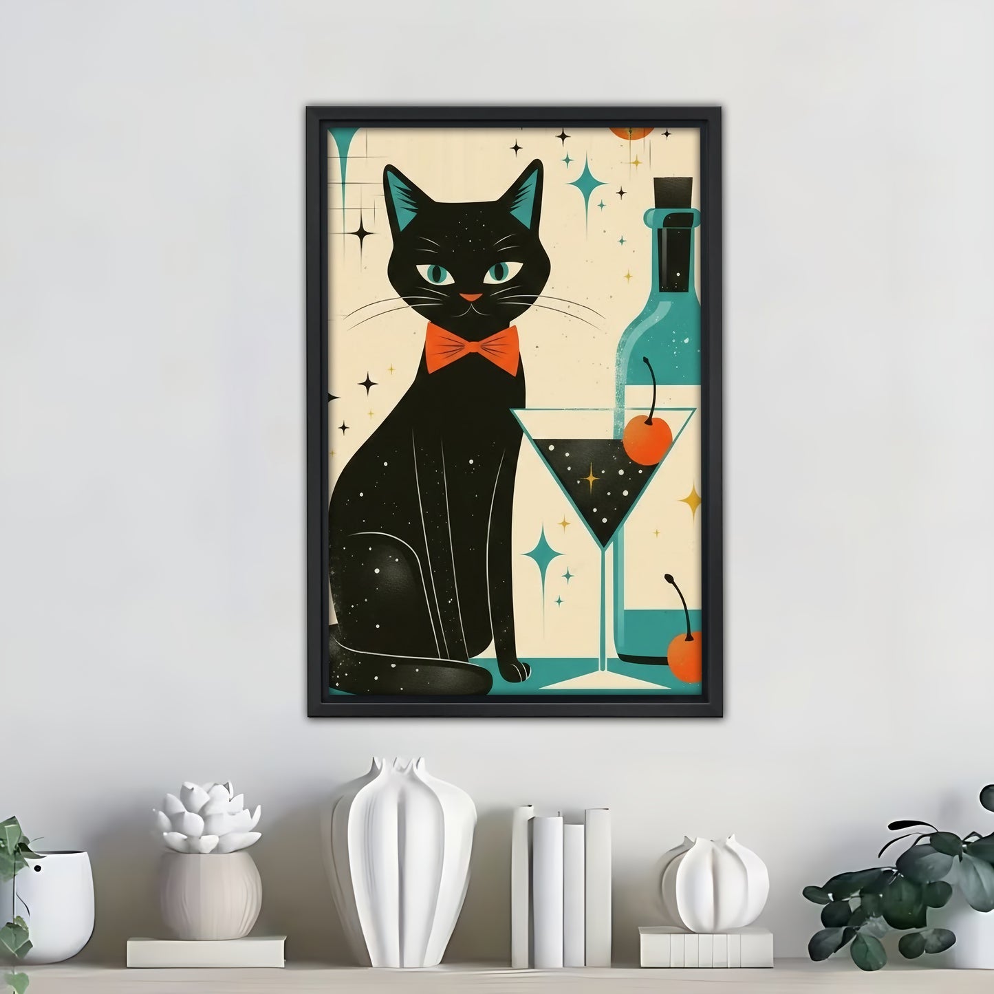 Funny Cat Art - Canvas Wall Art - Abstract Funny Living Room Decor| Liberty Signs #SZ332
