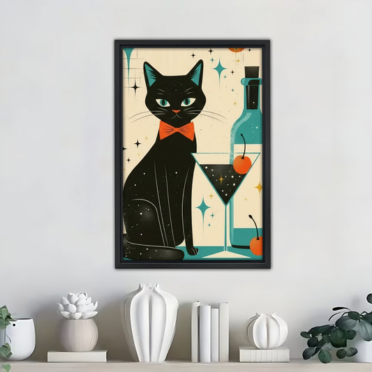 Funny Cat Art - Canvas Wall Art - Abstract Funny Living Room Decor| Liberty Signs #SZ332