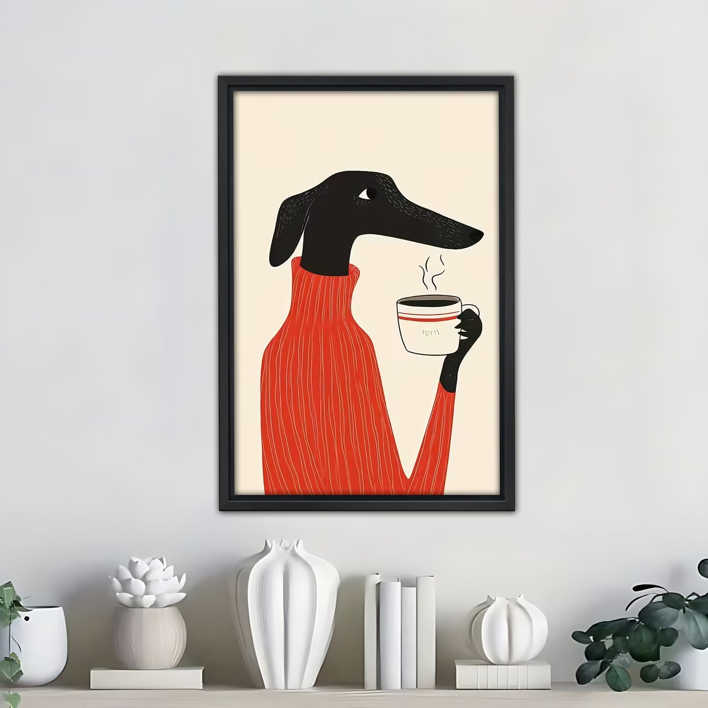 Funny Dog Art - Canvas Wall Art - Abstract Funny Living Room Decor| Liberty Signs #SZ310