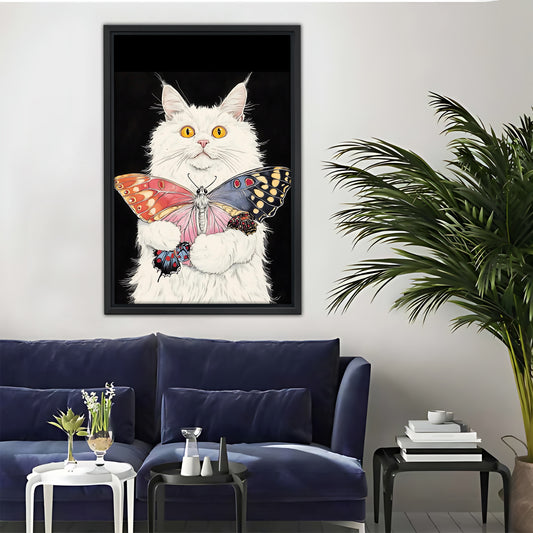 Funny Cat Art - Canvas Wall Art - Abstract Funny Living Room Decor| Liberty Signs #SZ032