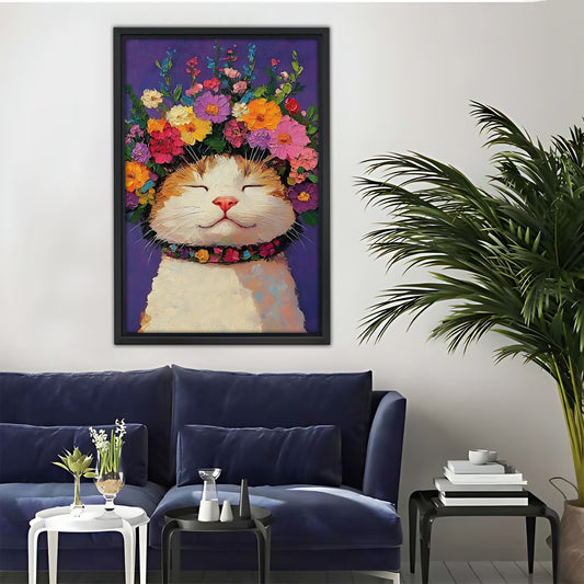 Funny Cat Art - Canvas Wall Art - Abstract Funny Living Room Decor| Liberty Signs #SZ038