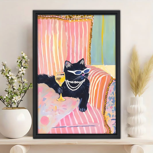 Funny Cat Art - Canvas Wall Art - Abstract Funny Living Room Decor| Liberty Signs #SZ249