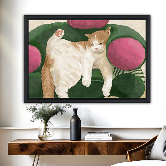 Funny Cat Art - Canvas Wall Art - Abstract Funny Living Room Decor| Liberty Signs #HZ035