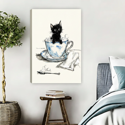 图2 - 茶杯黑猫 无框卧室场景