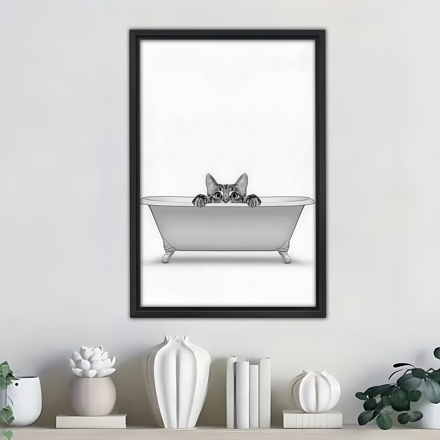 Funny Cat Art - Canvas Wall Art - Abstract Funny Living Room Decor| Liberty Signs #SZ268