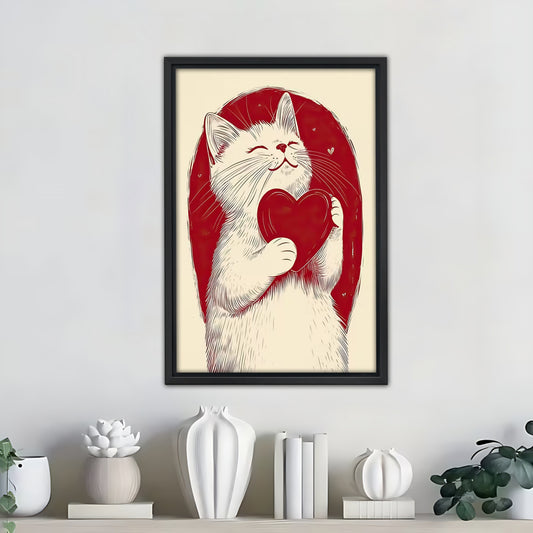 Funny Cat Art - Canvas Wall Art - Abstract Funny Living Room Decor| Liberty Signs #SZ330