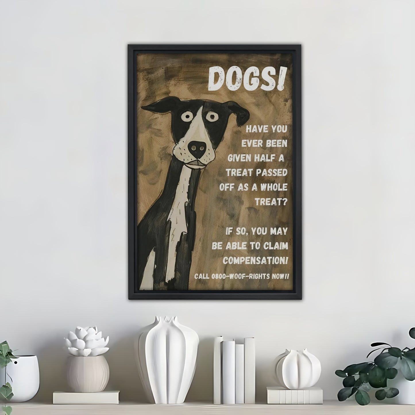 Funny Dog Art - Canvas Wall Art - Abstract Funny Living Room Decor| Liberty Signs #SZ337