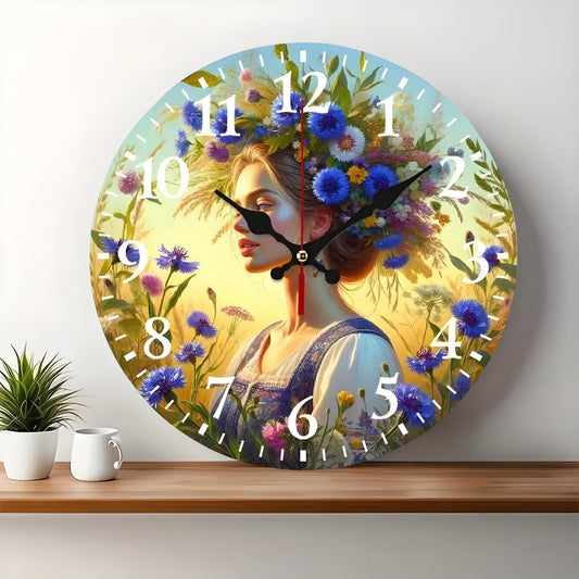 10x10 Decorative Wall Clock  – Ticking Wooden Wall Clock for Living Room or Hallway | Liberty Signs#S1014