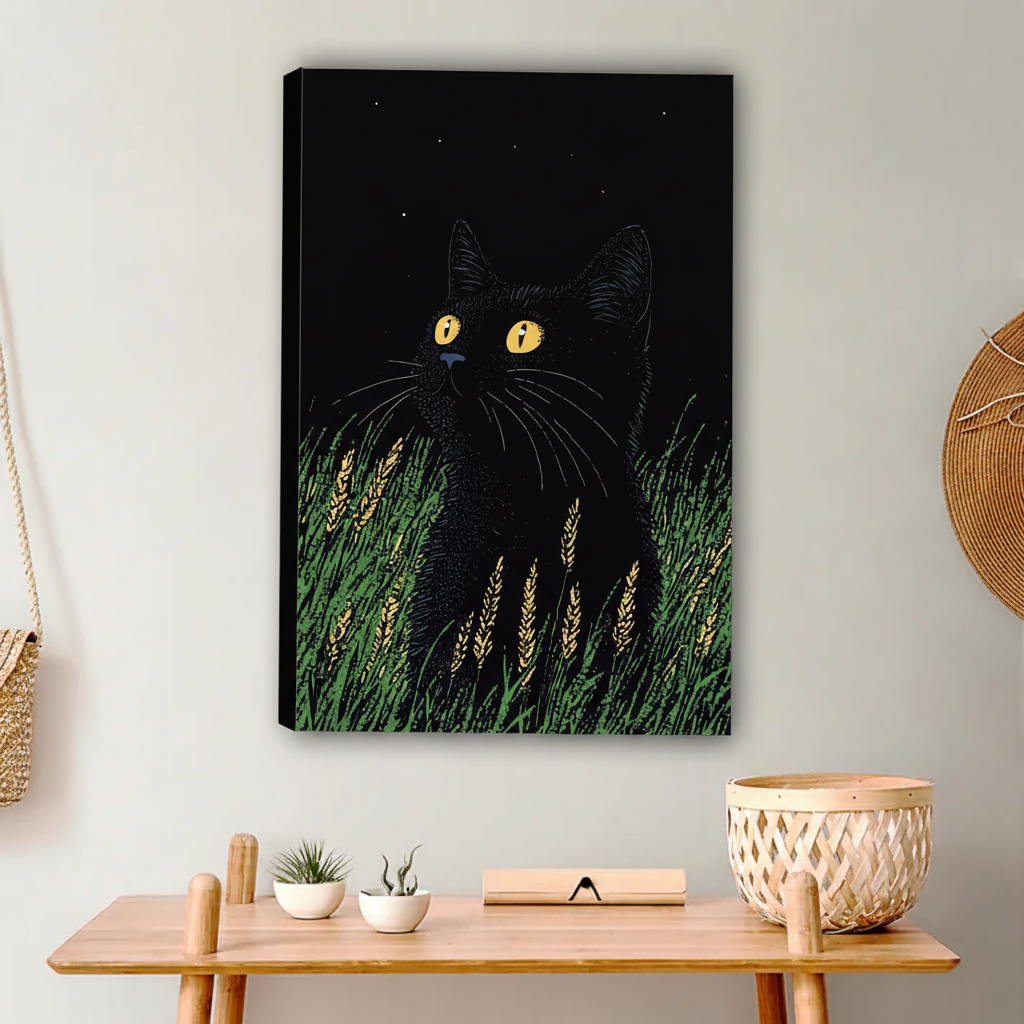 图2 版画黑猫左侧边缘自然过渡