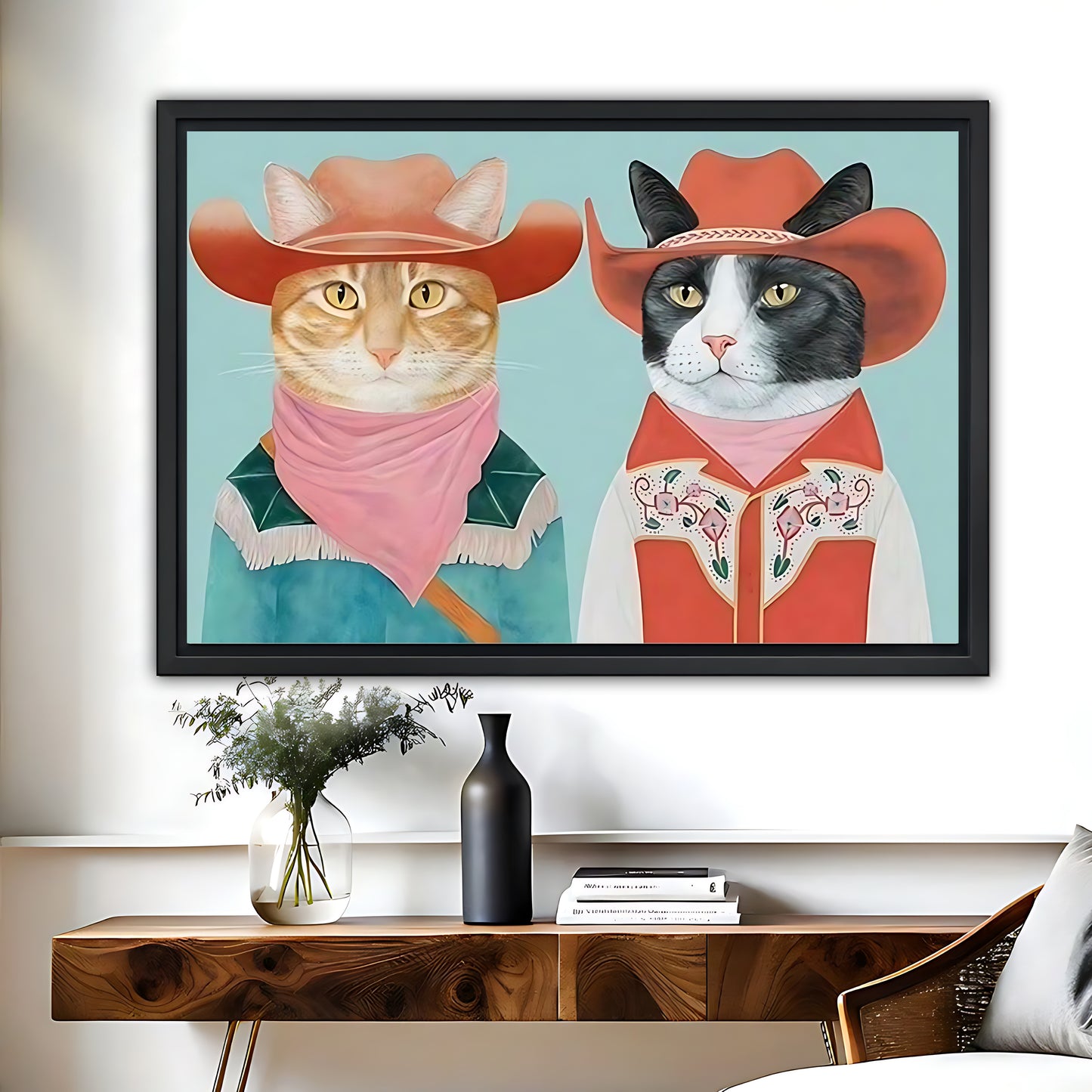 Funny Cat Art - Canvas Wall Art - Abstract Funny Living Room Decor| Liberty Signs #HZ064