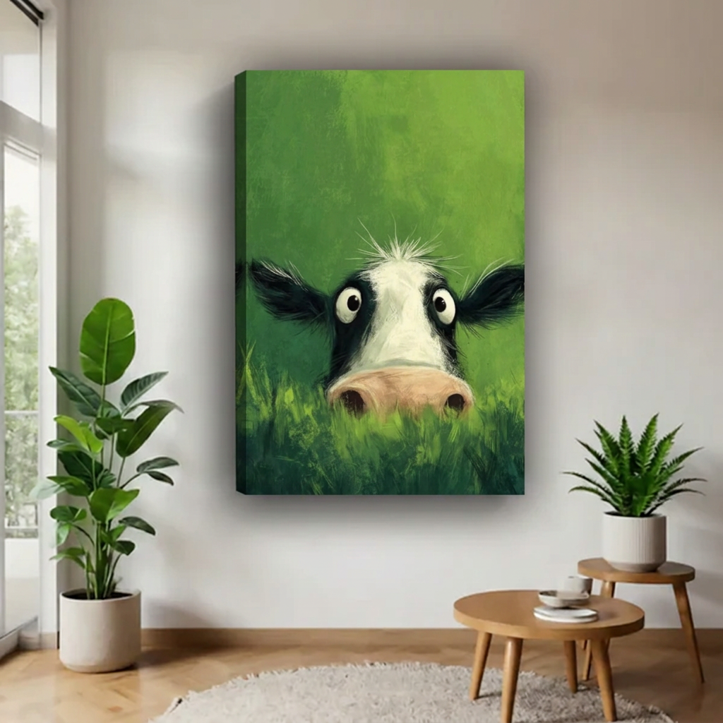 Curious Cow Canvas Wall Art L6253