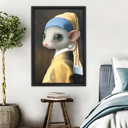 Mouse with a Pearl Earring | Vermeer Inspired Animal Art Print|Liberty Signs #L543