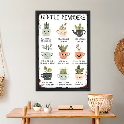 Gentle Reminders Plant Care Wall Art - Succulent & Cactus Canvas Print|Liberty Signs #L344