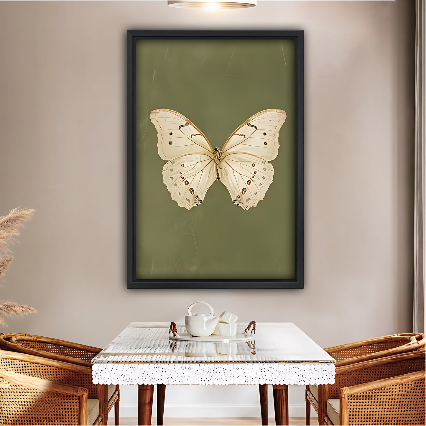 Minimalist Vintage Butterfly Art Print | Sage Green Wall Decor|Liberty Signs #L483