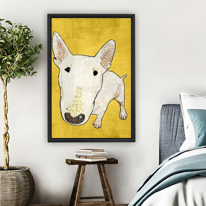 Minimalist Bull Terrier Art Print on Yellow| Liberty Signs #L1537