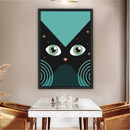 Trippy Cosmic Space Cat Geometric Wall Art Print| Liberty Signs #L1599