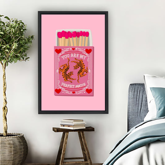 "You Are My Perfect Match" Matchbox Tigers Wall Art|Liberty Signs #L811