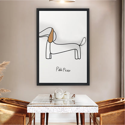Minimalist Picasso-Style Dachshund Line Art Print| Liberty Signs #L1573