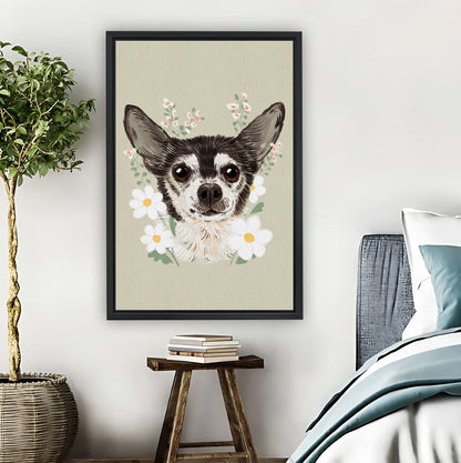 Chihuahua with Flower Crown Cute Wall Art Print| Liberty Signs #L1521