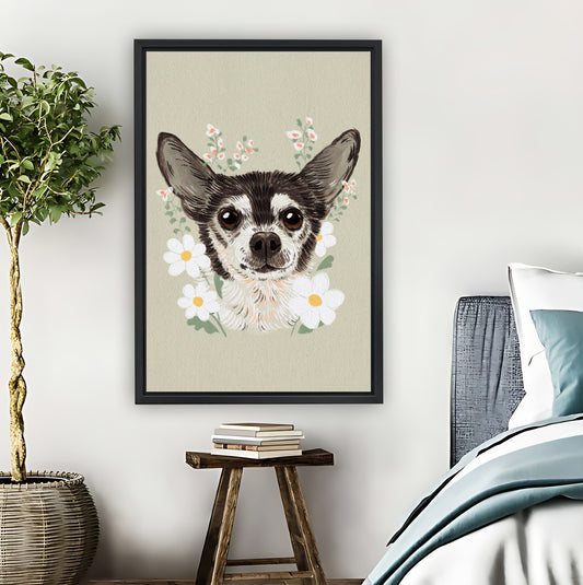 Chihuahua with Flower Crown Cute Wall Art Print| Liberty Signs #L1521