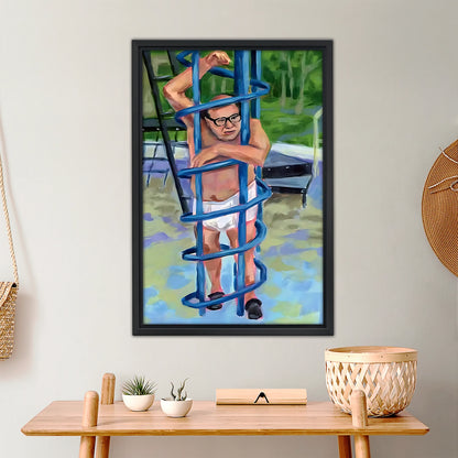 Man in White Briefs on Jungle Gym Meme Painting |Liberty Signs #L376