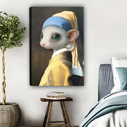 Mouse with a Pearl Earring | Vermeer Inspired Animal Art Print|Liberty Signs #L543