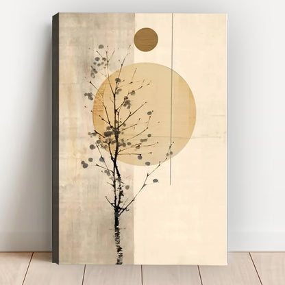 Minimalist Japanese Tree & Sun Art Print| Liberty Signs #L1622