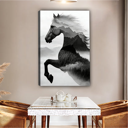 Black & White Horse Art Print|Liberty Signs #L510