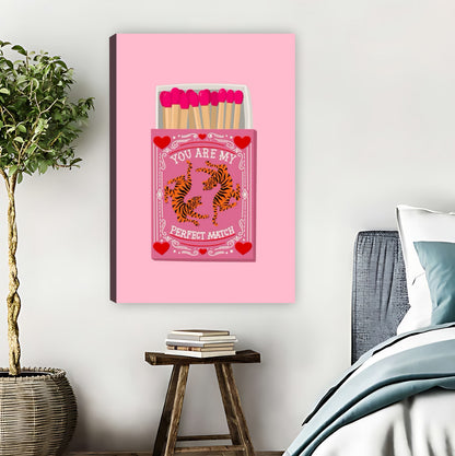 "You Are My Perfect Match" Matchbox Tigers Wall Art|Liberty Signs #L811