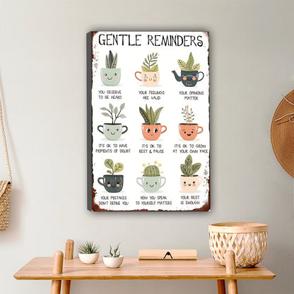 Gentle Reminders Plant Care Wall Art - Succulent & Cactus Canvas Print|Liberty Signs #L344