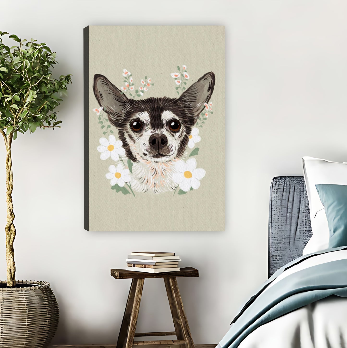 Chihuahua with Flower Crown Cute Wall Art Print| Liberty Signs #L1521
