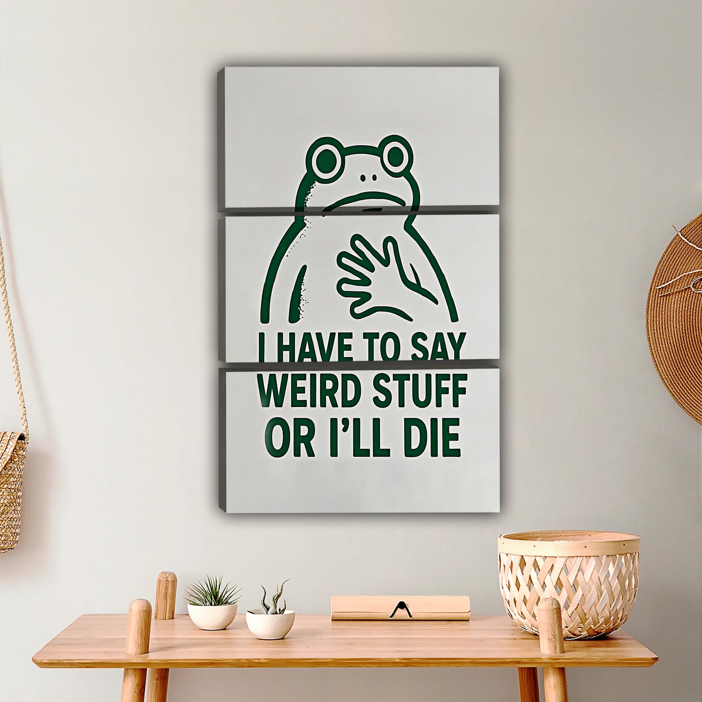 Weird Stuff Frog Art Print - Quirky Humorous Typography Wall Decor|Liberty Signs #L438