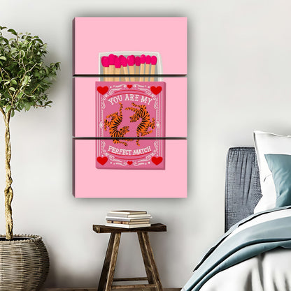 "You Are My Perfect Match" Matchbox Tigers Wall Art|Liberty Signs #L811