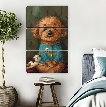 Fluffy Poodle Holding Stuffed Toy Cute Wall Art|Liberty Signs #L842