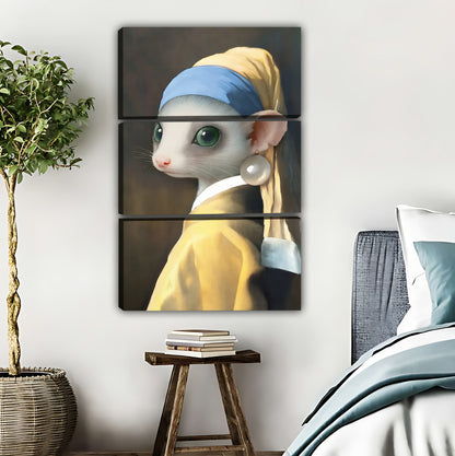 Mouse with a Pearl Earring | Vermeer Inspired Animal Art Print|Liberty Signs #L543