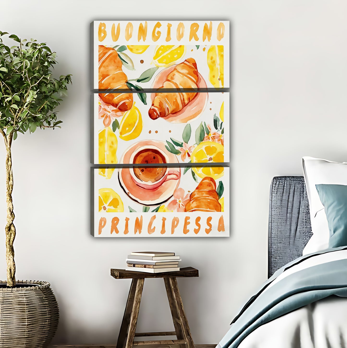 "Buongiorno Principessa" Italian Breakfast Art Print | Retro Kitchen Decor|Liberty Signs #L415